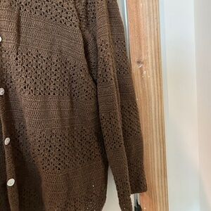 Eddie Bauer hand crocheted cardigan